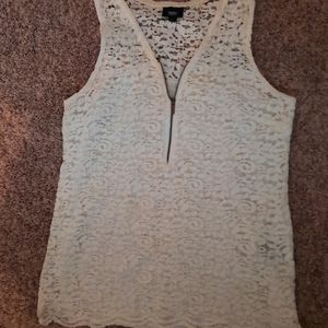 Mossimo zipper lace tank top